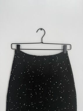 Guizio Miki Sequin Knit Midi Skirt In Black